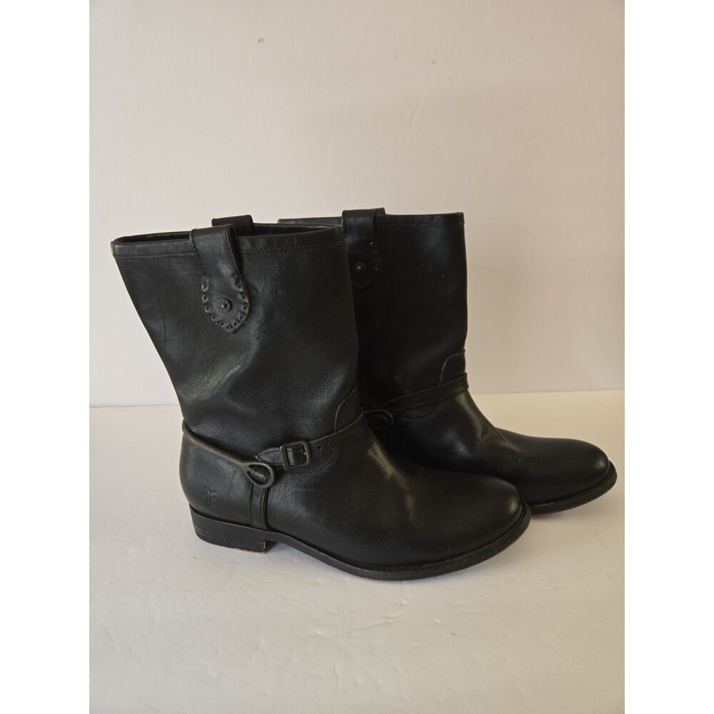 Frye 77104 Melissa Riding Spur Boots Women’s Size 8B Black Leather